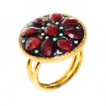 Inel Argint Placat cu Aur 18K Granate Passion