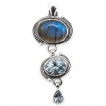Pandantiv Argint Labradorit Blue Topaz Bea