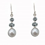 Cercei Argint Perla Barocă și Blue Topaz Baby Blue