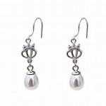 Cercei Argint Zirconii Perla Little Crown