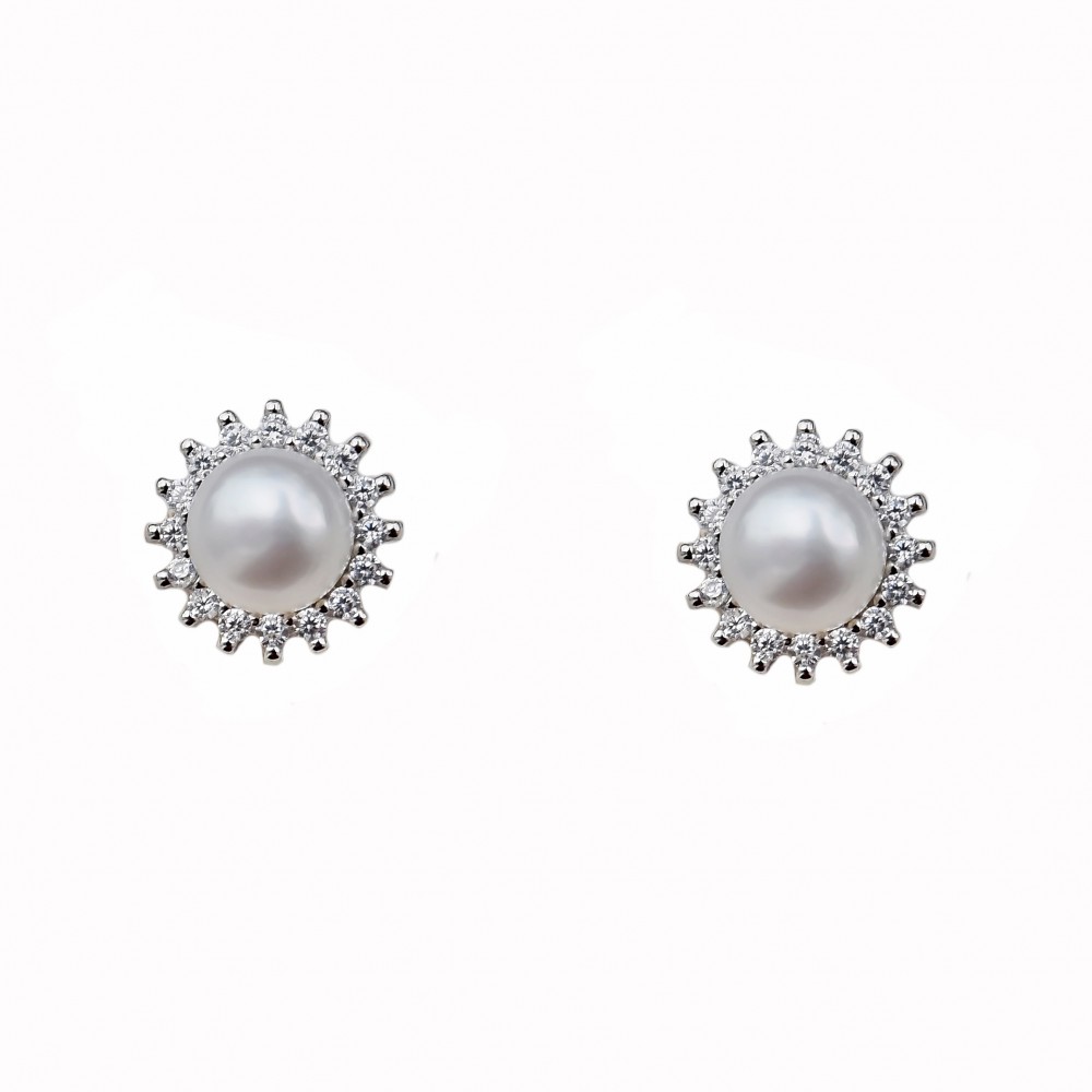 Cercei Argint Perla Delia