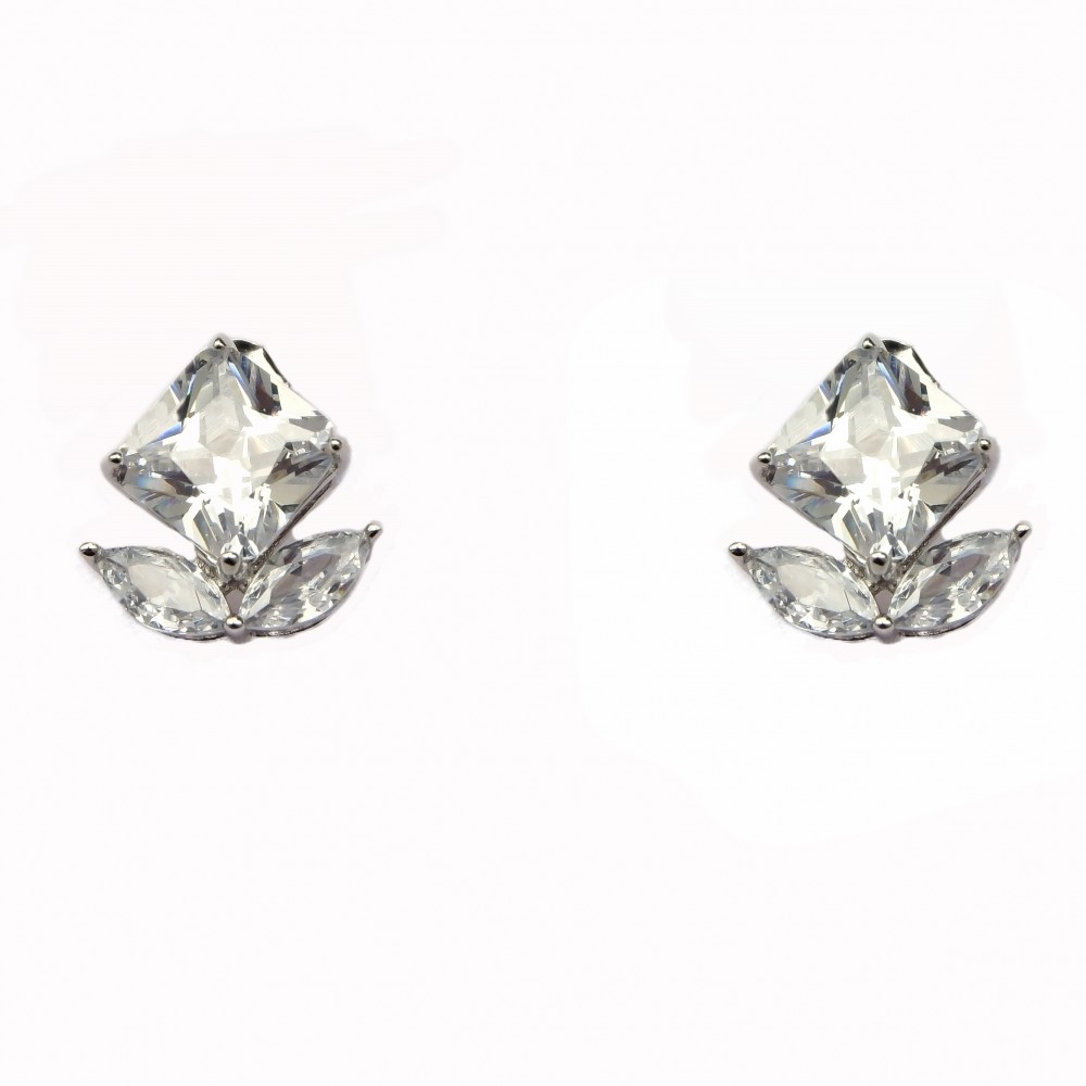 Cercei Argint Zirconii White Lotus