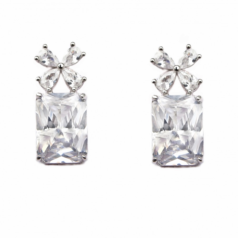 Cercei Argint Zirconii Ice Flowers