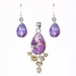 Set Argint Turcoaz Mov Mojave si Citrine