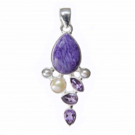 Set Argint Charoit Ametist Perla Everly