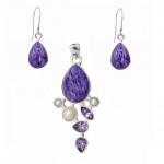 Set Argint Charoit Ametist Perla Everly