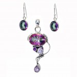 Set Argint Topaz Mistic si Ametist Serenity