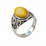 Inel Argint Chihlimbar Honey Amber