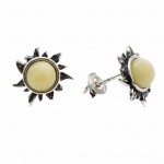 Cercei Argint Chihlimbar Yellow Sun