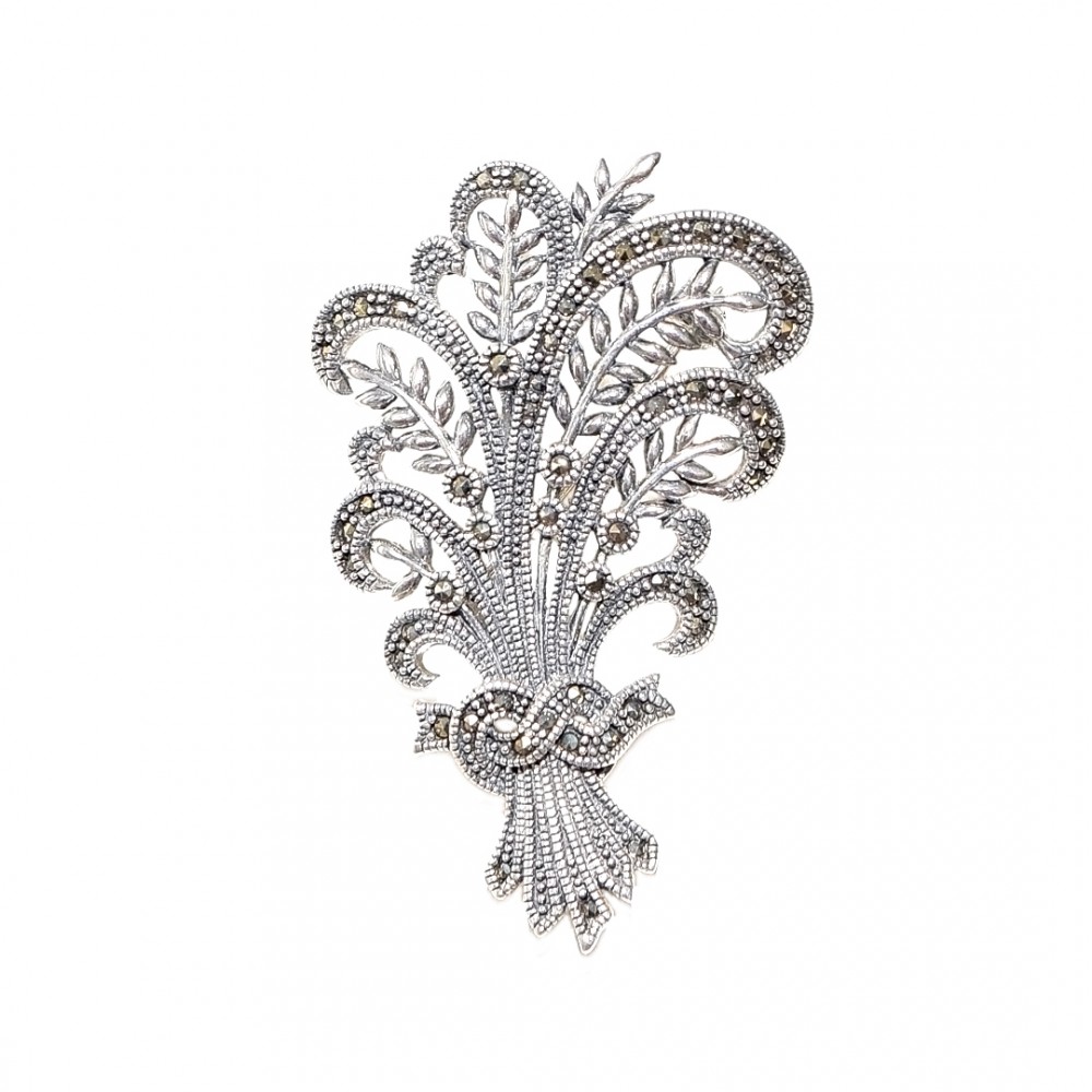 Brosa - Pandantiv Argint Marcasite Spice de Grâu