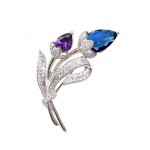 Brosa Argint Zirconii Bloom