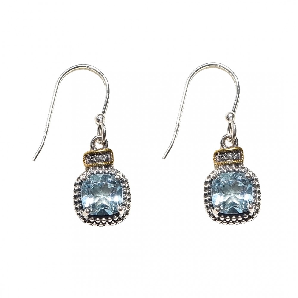 Cercei Argint Blue Topaz Luxe 