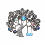 Broșă Pandantiv Argint și Opal Imperial Multicolor Tree of Life