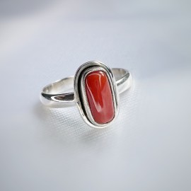 Inel Argint Coral Roșu Simplicity