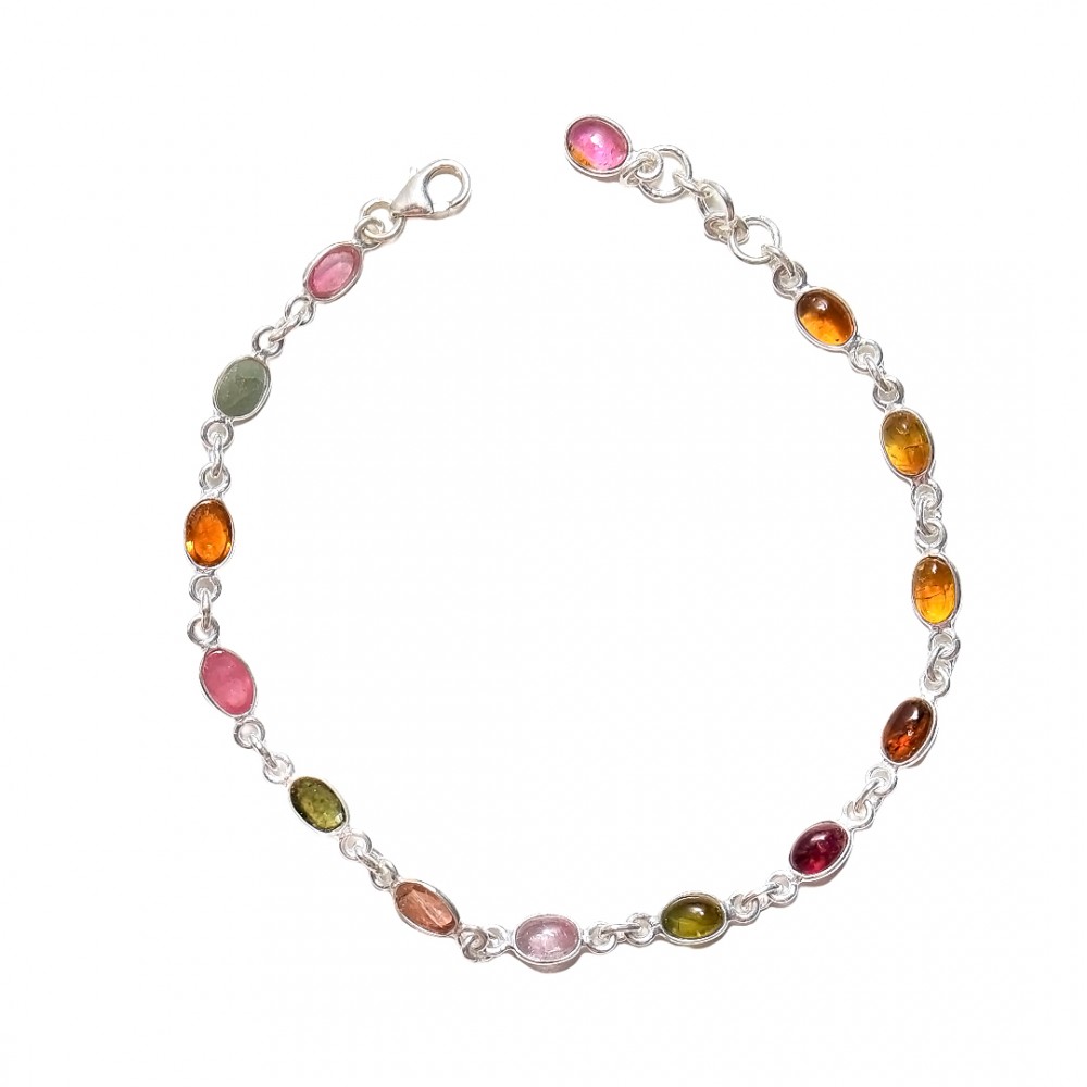 Bratara Argint Turmaline Multicolore Nio