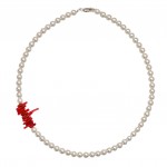 Colier Argint Perle și Coral Rosalinda