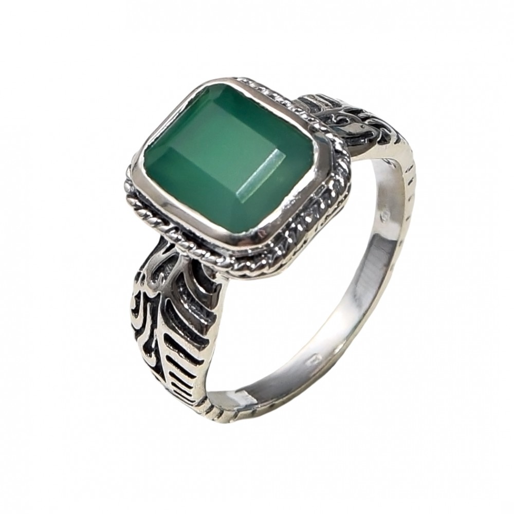 Inel Argint Jad Verde Yang