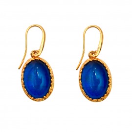Set Argint Placat cu Aur 14K Chihlimbar Albastru Aeris