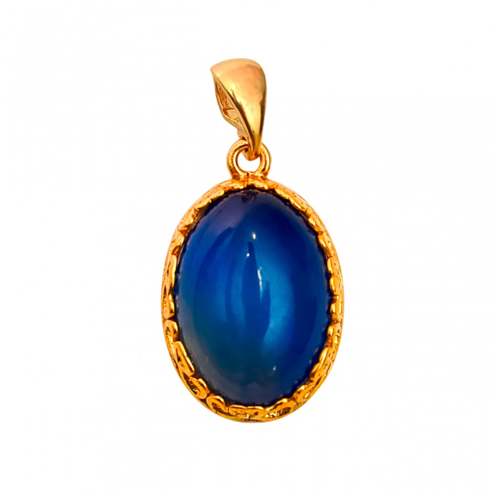 Pandantiv Argint Placat cu Aur Chihlimbar Blue Aeris