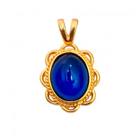 Set Argint Placat cu Aur 14K Chihlimbar Albastru Noa