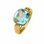 Inel Argint Placat cu Aur și Blue Topaz Samira