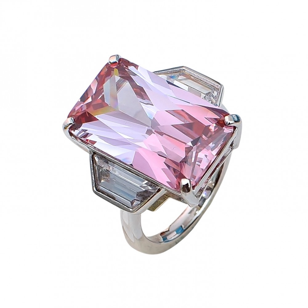 Inel Argint cu Alexandrite cubic sintetic și Zirconiu Catherina