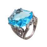 Inel Argint Blue Topaz Lab Grown Kinno