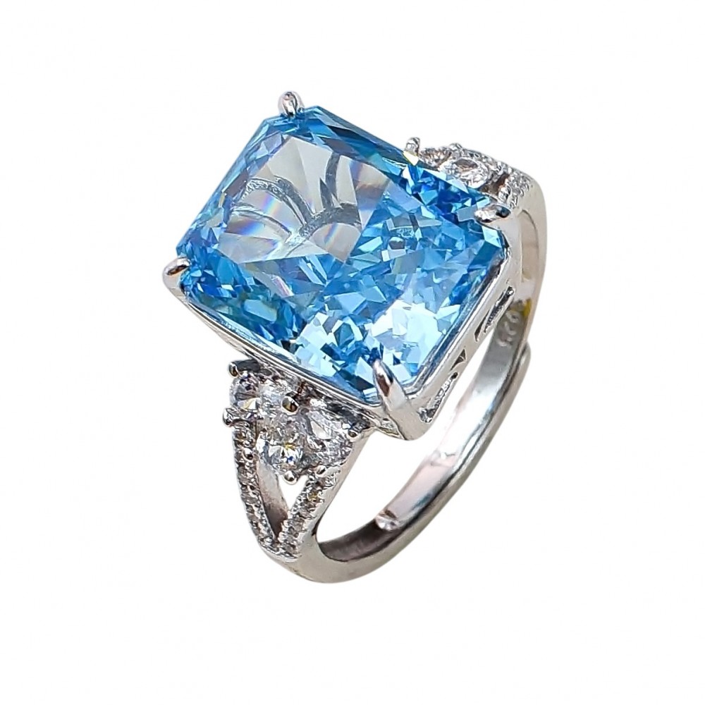 Inel Argint Blue Topaz Lab Grown Nancy