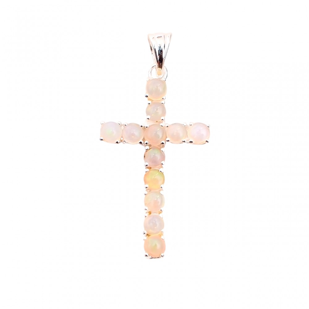 Pandantiv Cruce Argint Opal Etiopian Etelka
