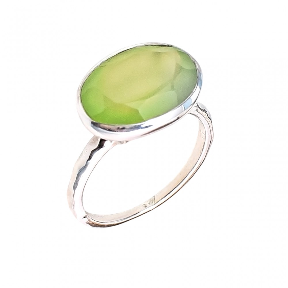 Inel Argint Calcedonia Verde Spring