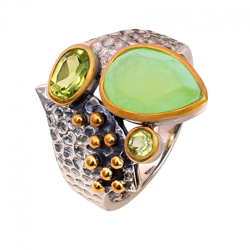 Inel Argint Calcedonia Verde Lucia
