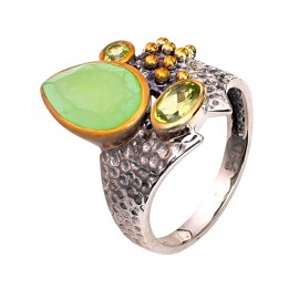 Inel Argint Calcedonia Verde Lucia