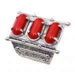 Inel Argint Coral Natural Tallia