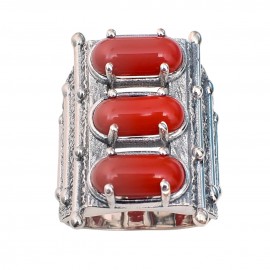 Inel Argint Coral Natural Tallia