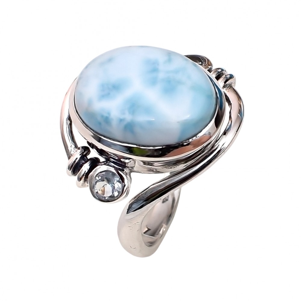 Inel Argint Larimar și Blue Topaz Irene