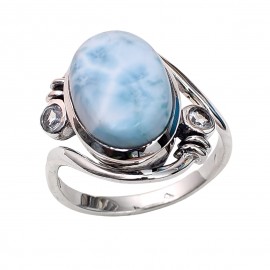 Inel Argint Larimar și Blue Topaz Irene