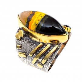 Inel Argint Jasp Bumble Bee Albinuta