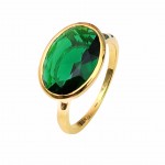 Inel Argint Placat cu aur si Chrome Diopsid Illy