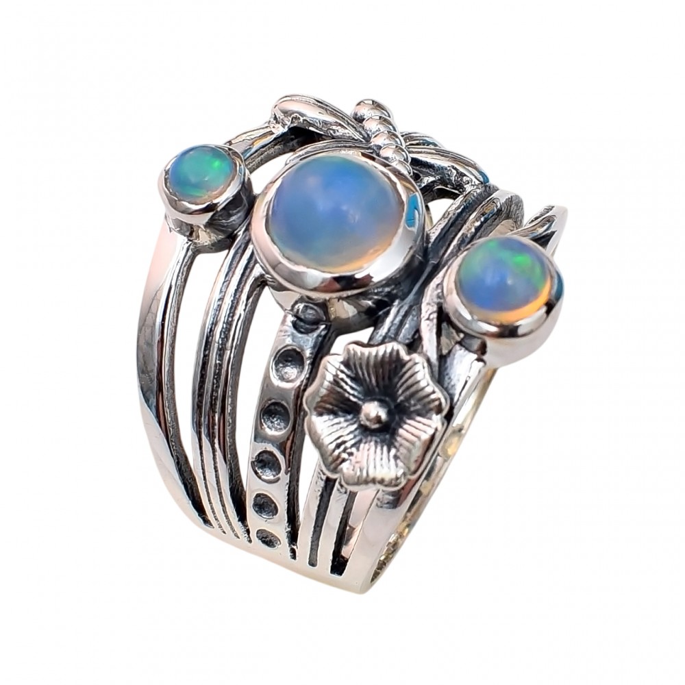 Inel Argint Opal Etiopian Oriana