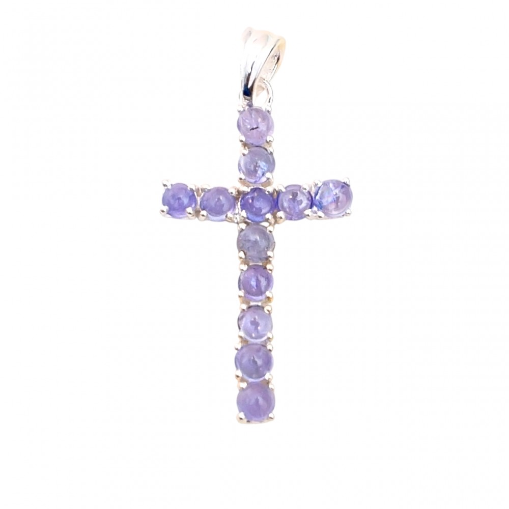 Pandantiv Cruce Argint Tanzanit Violette