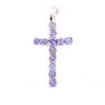 Pandantiv Cruce Argint Tanzanit Violette