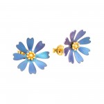 Cercei Argint Placat cu Aur și Titan Floral Muse
