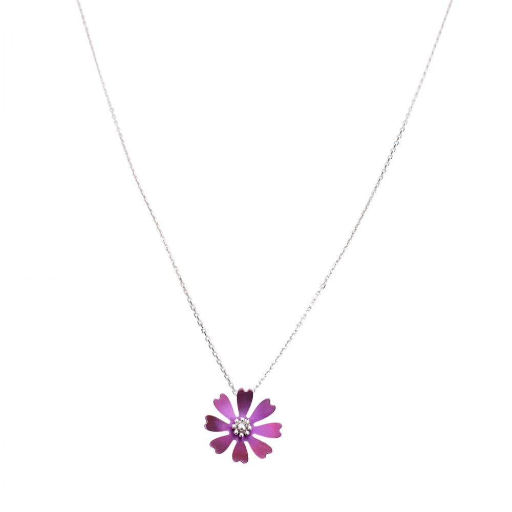 Colier Argint si Titan Petal Shine