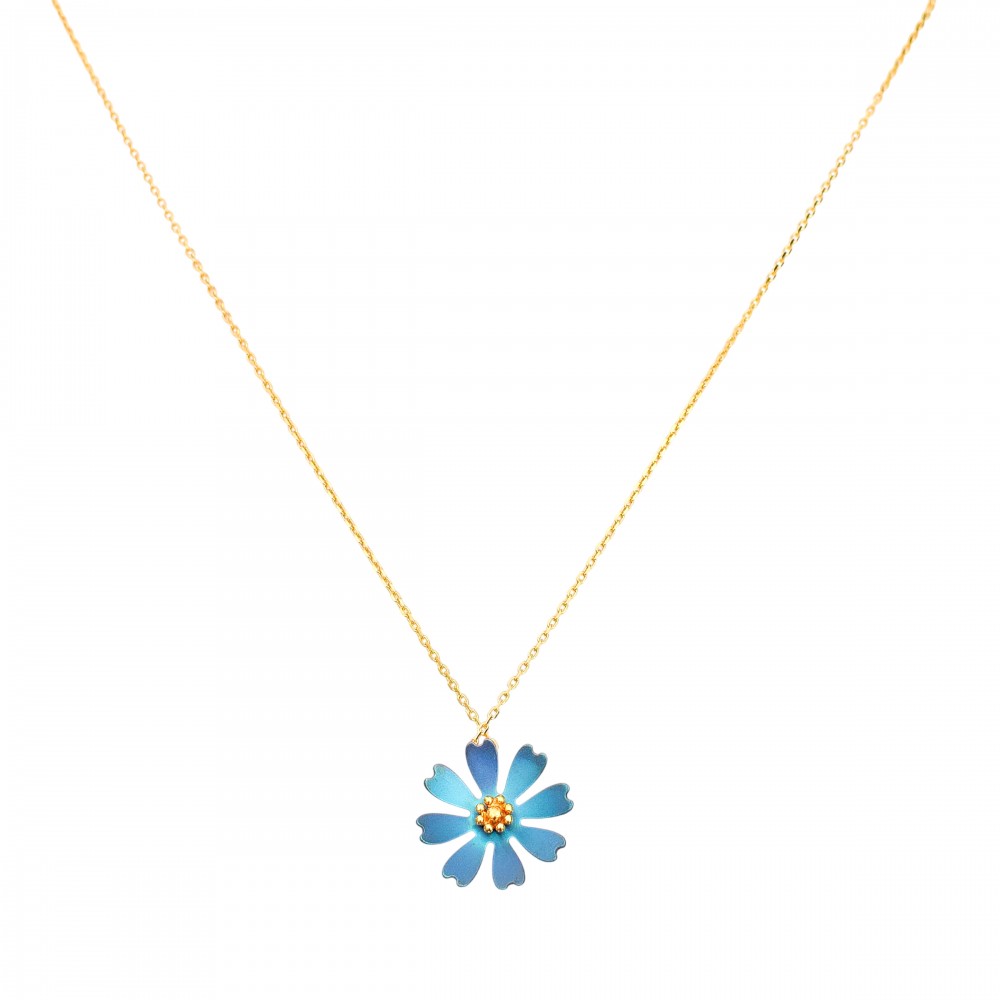 Colier Argint Placat cu Aur si Titan Floral Whisper