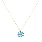 Colier Argint Placat cu Aur si Titan Floral Whisper