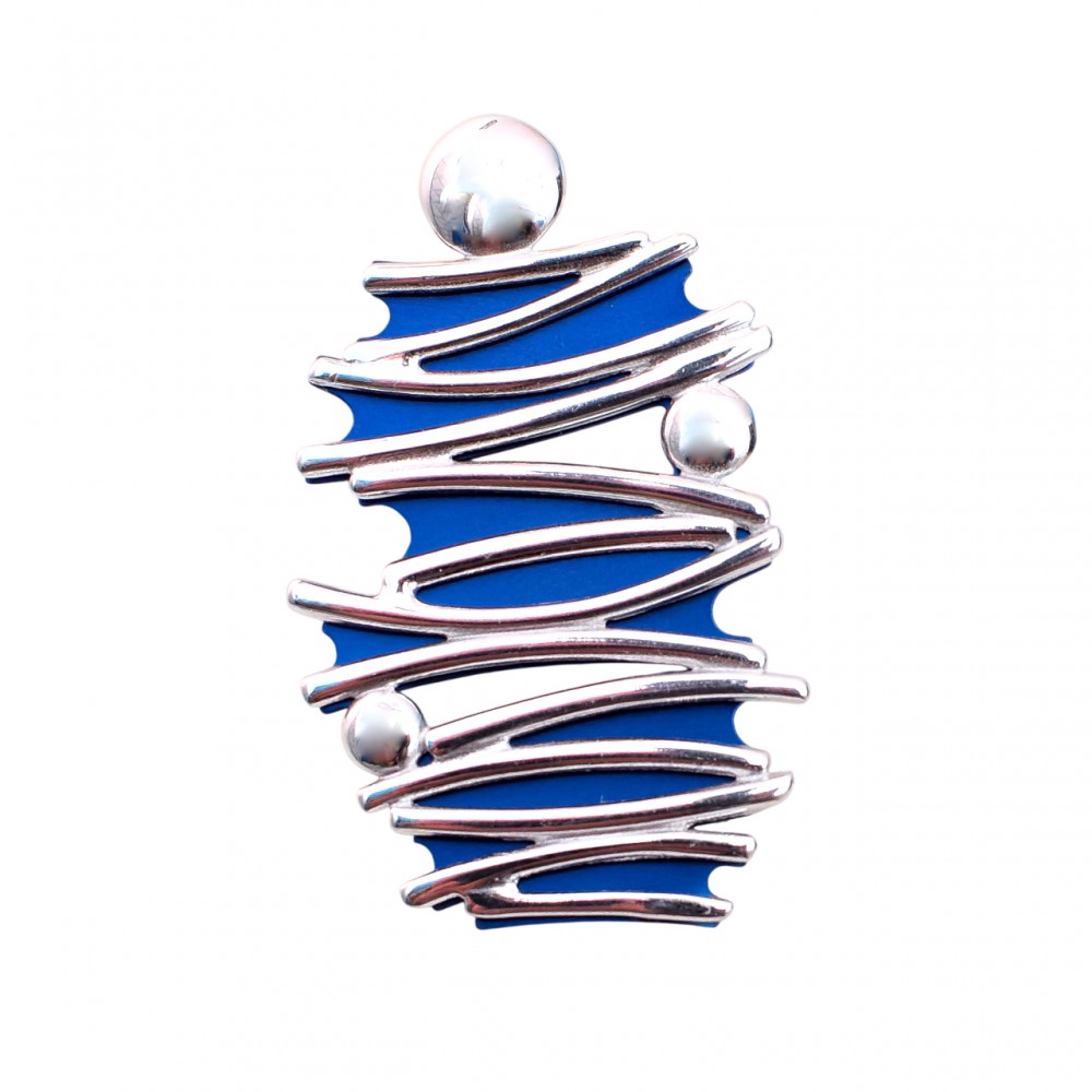 Pandantiv Argint cu Insertii Albastre Light