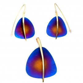 Set Bijuterii Argint Placat cu Aur și Titan Multicolor Alice