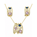 Set Colier Placat cu Aur si Cristale Amalia
