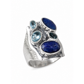 Inel Argint Safir și Blue Topaz Sorana