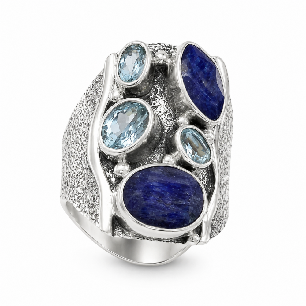 Inel Argint Safir și Blue Topaz Sorana